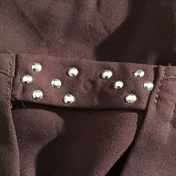 Daniel Rainn hi low blouse purple silver embellished keyhole  S - Picture 6 of 6